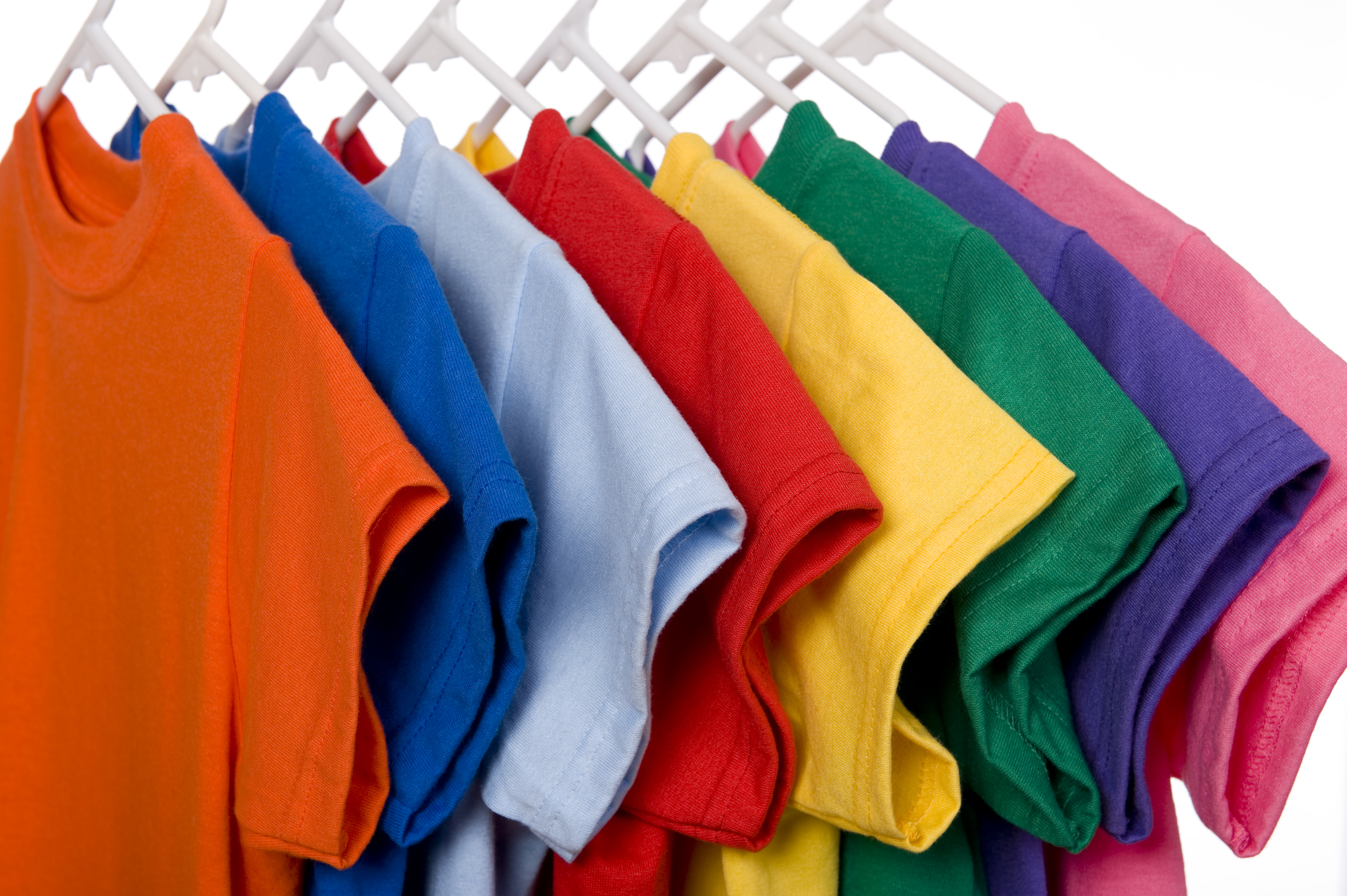 Colorful T-Shirts On White